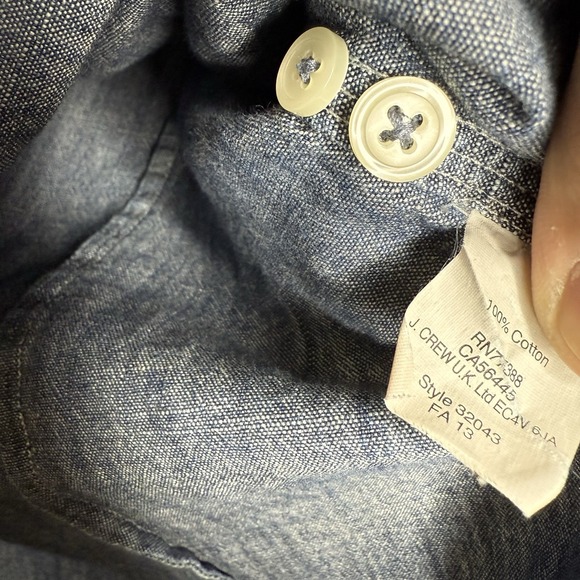 J.Crew The Perfect Shirt Women's XXS Chambray Roll Tab Sleeve Utility Pockets - Picture 8 of 9
